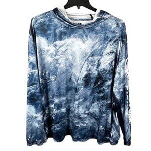 Mossy Oak Fishing Wakeform Highseas Pullover Hoodie 3X Long Sleeve Blue